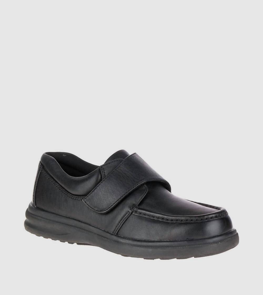 NEW HUSH PUPPIES men's gil velcro straps derby shoes in black